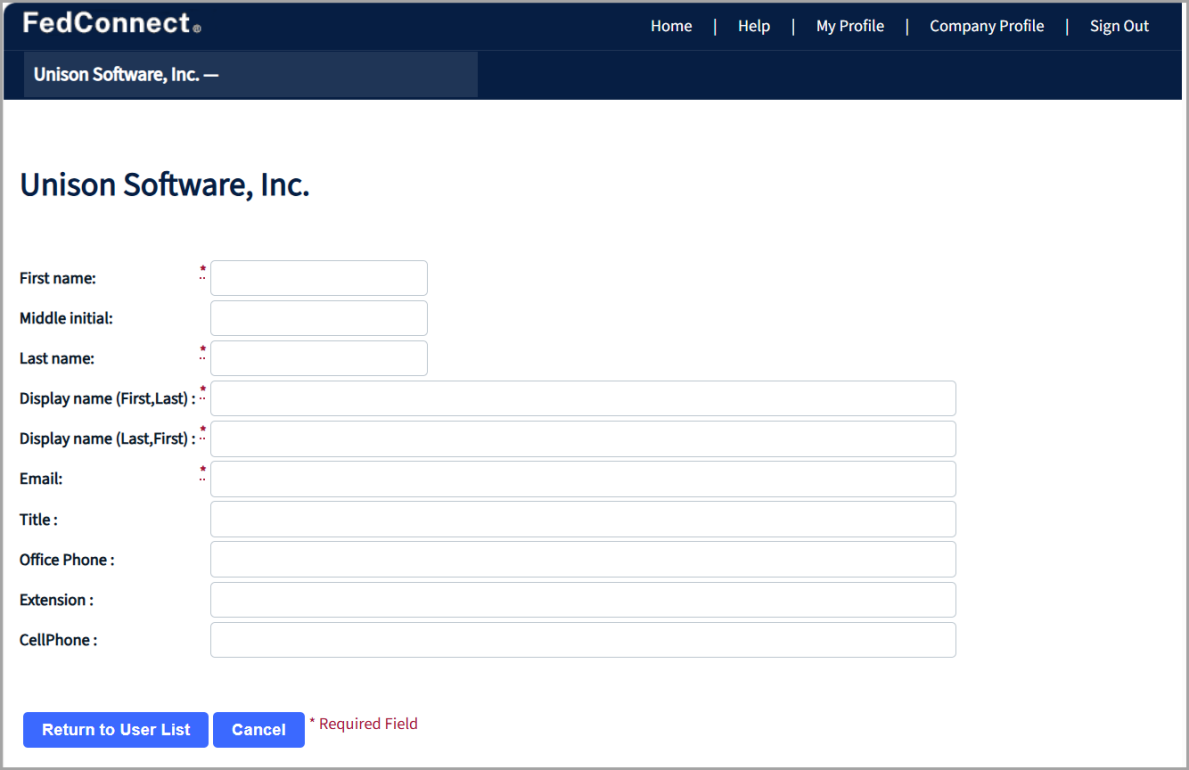 Add User Page